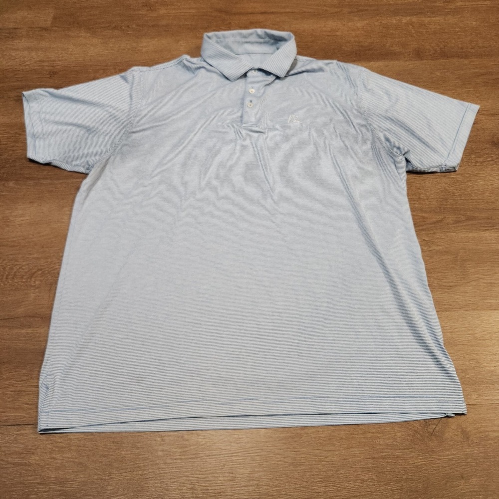 Rhoback Light Blue Striped Men's Polo
